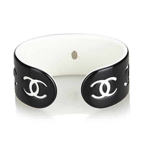 chanel cuff black and white|vintage Chanel cuff bracelet.